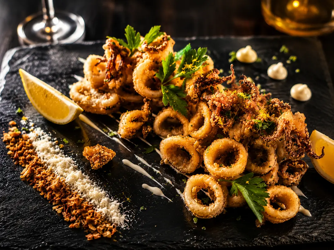 Andalusian-style fried squid with lime mayonnaise